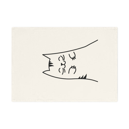 Natürlicher Baumwoll-Tea-Towel mit minimalistischer Katzenzeichnung, nachhaltig und ökologisch, ideal für Katzen Zubehör und .