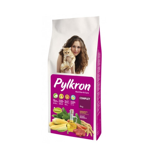 Pylkron Complet Katzenfutter 4 kg mit Gemüse, ideale Wahl für Haustierbedarf und Katzen Zubehör.