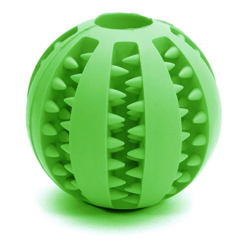 Grüner Dental Hundespielzeug Ball aus robustem Gummi, fördert Zahnpflege und Hundezubehör.