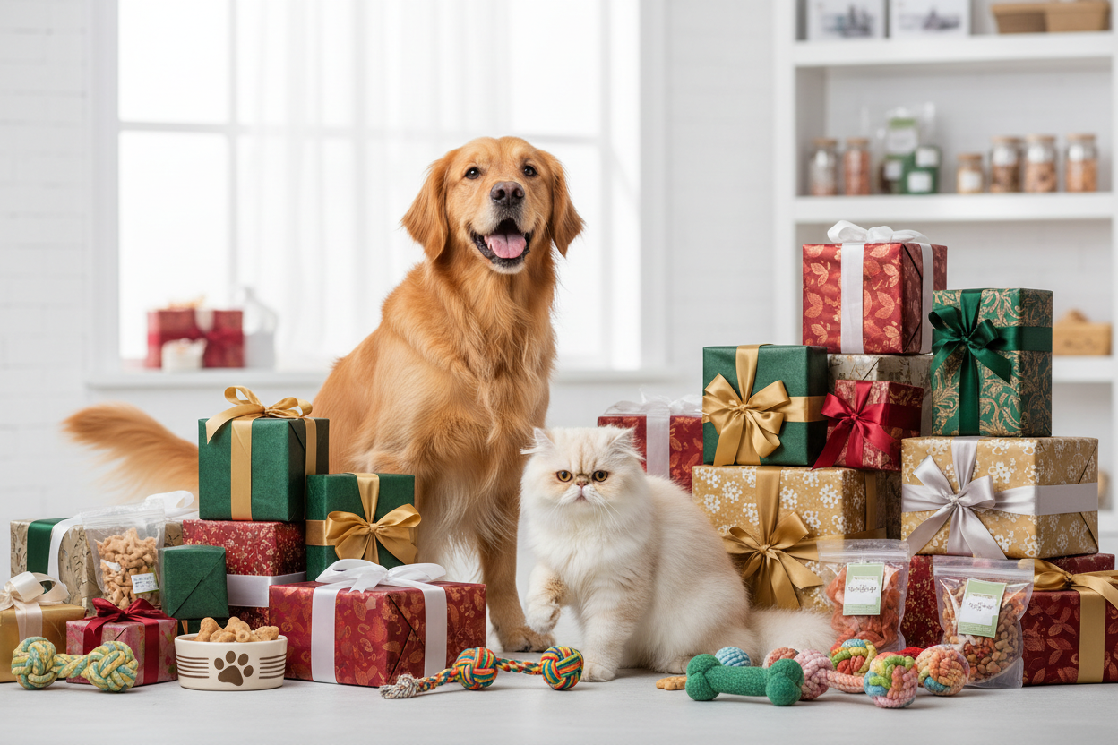 Pets with gift boxes for Reluvo thank you email